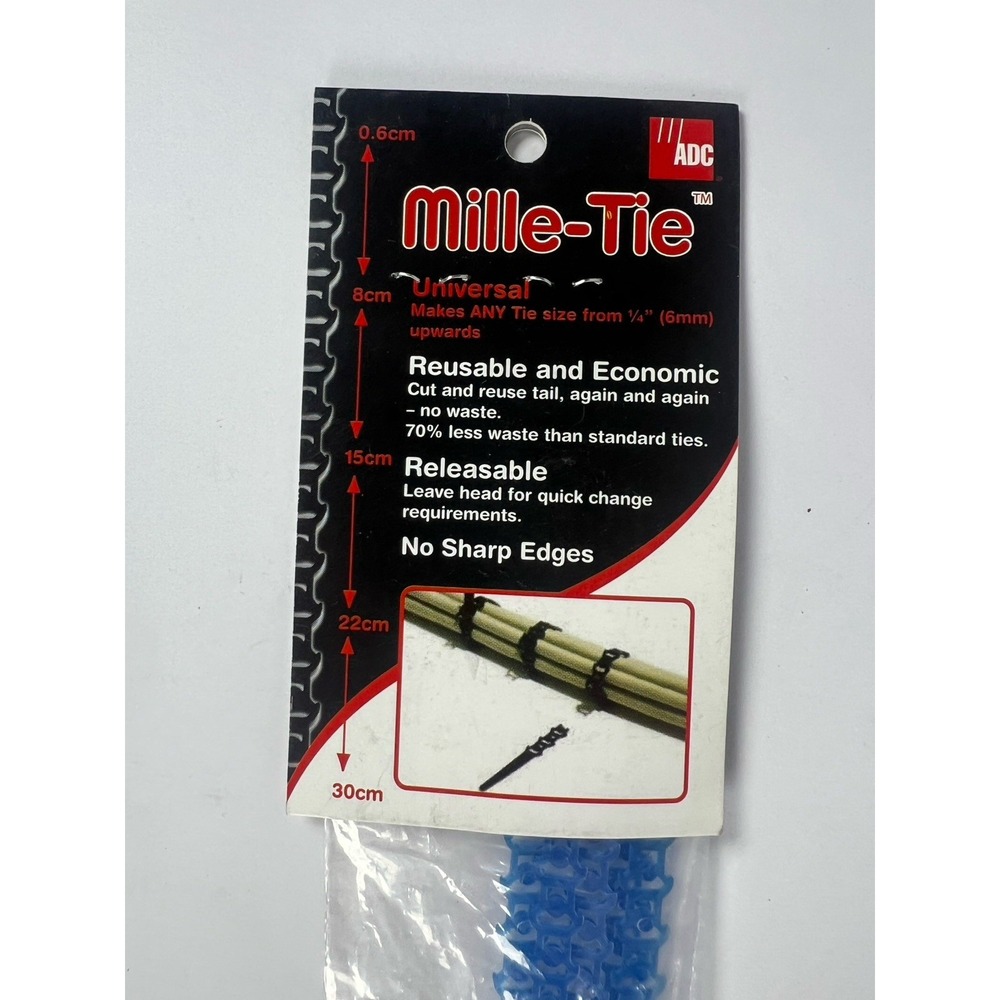 ADC Mille-Tie 12" Intelligent Grip Universal Re-Usable Zip Ties - 10 Packs
